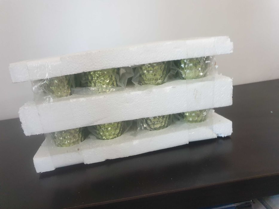 Pahare pentru lumanari verzi noi 12 buc