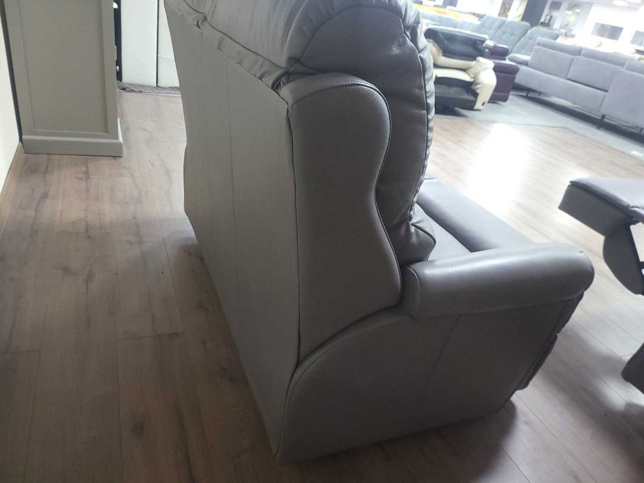 ПРОМОЦИЯ!!! Сив кожен комплект диван двойка и фотьойл G Plan