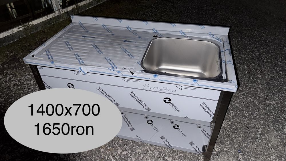 Chiuveta inox profesionala horeca dubla simpla, oua sau cu actionare la picior