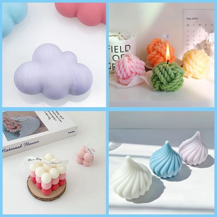 8 бр. форма за свещи, кръгла силиконова