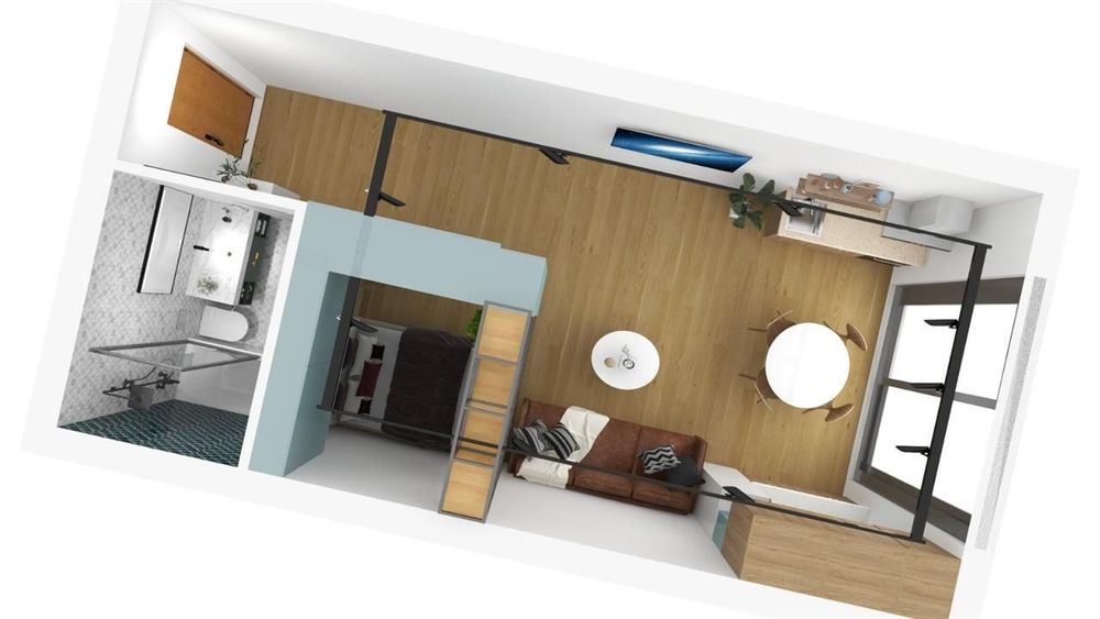 Garsoniera | 37,54 mp utili | Logie 7,8 mp | Ansamblu nou