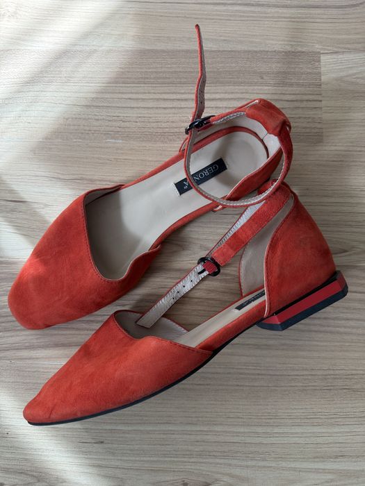 Туфли замшевые, 37 размер, красные