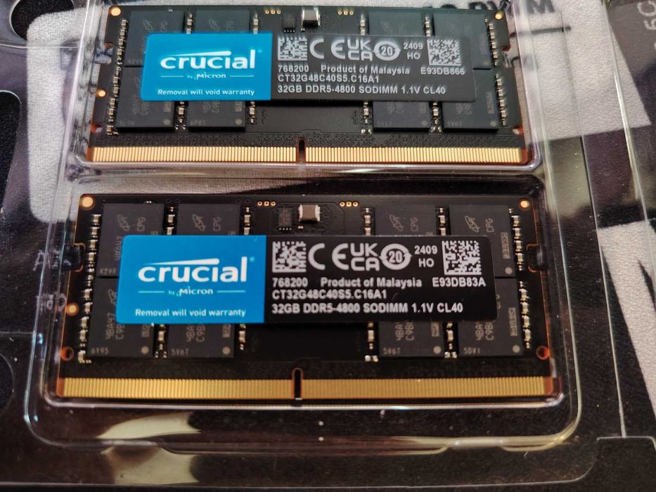 Рам Памет За Лаптоп Crucial 2x32GB 64GB DDR5 4800MHz  SODIMM