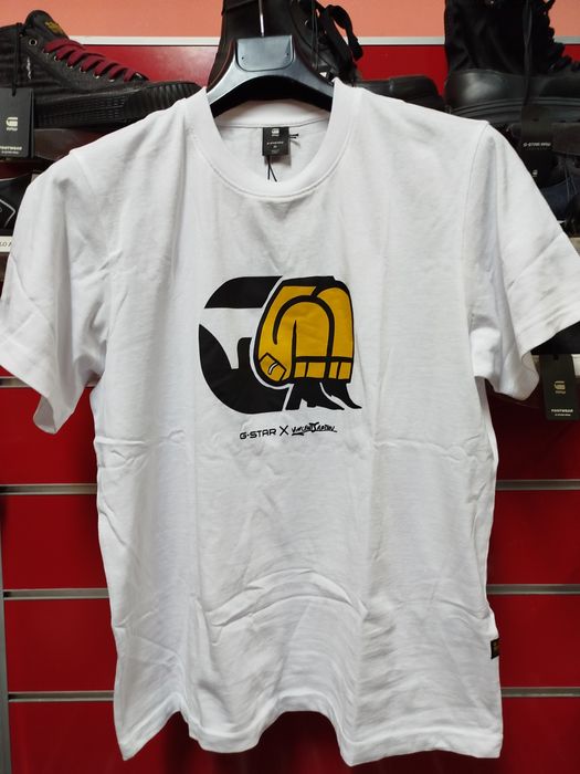 Оригинална тениска G-Star Raw Cartoon Loose S , M , L нова мъжка бяла