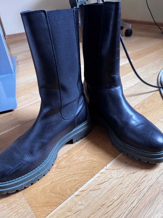 Челси боти Karolina Kurkova със зелена подметка - ест. кожа - 42 номер