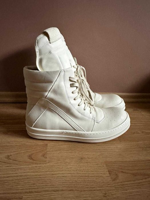 Rick Owens Geobasket Milk Sneakers