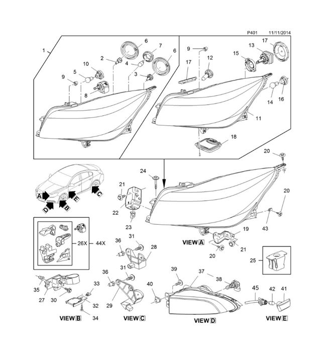 Vând senzor punte fata reglaj faruri opel i0nsignia,afllamp,cod1284530