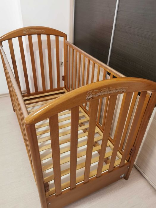 детска кошара PALI - Италия от масивно дърво с матрак