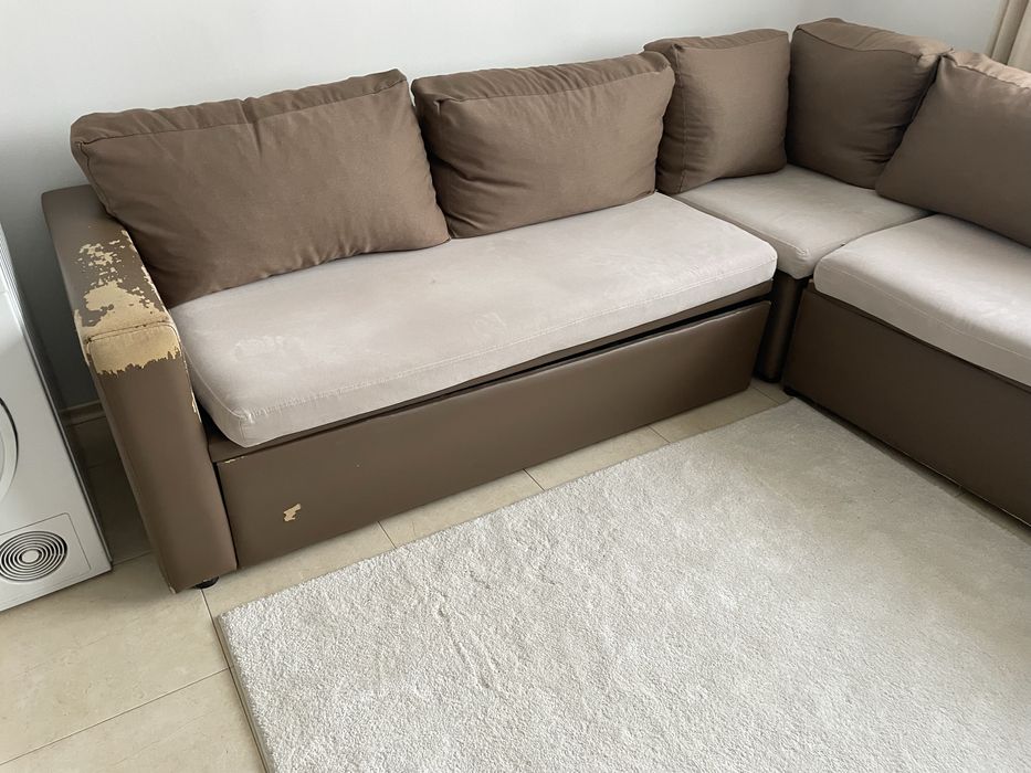 Ъглов разтегателен диван. Холова гарнитура 270 / 230 см.