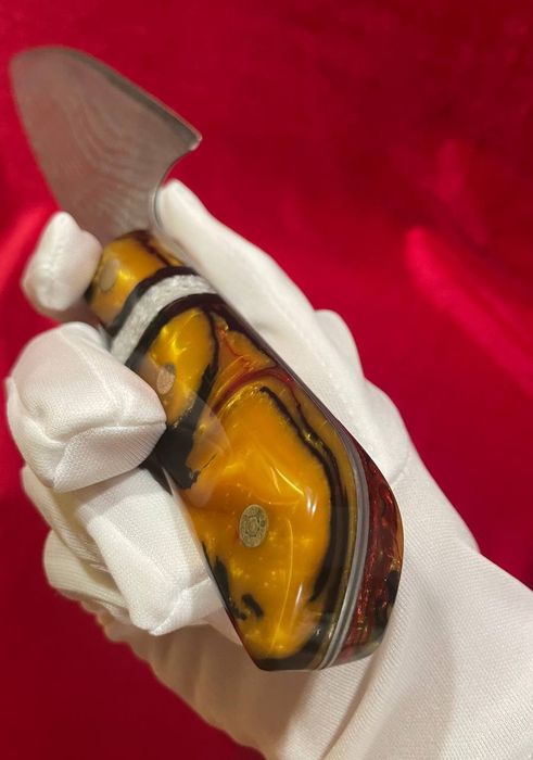 РЪЧНА ИЗРАБОТКА - Damascus VG10 "suminagashi" кухненски нож