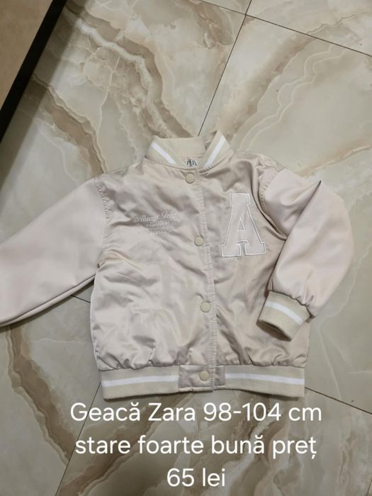 Geacă Zara mărimea 98-104 cm impecabilă culoarea crem