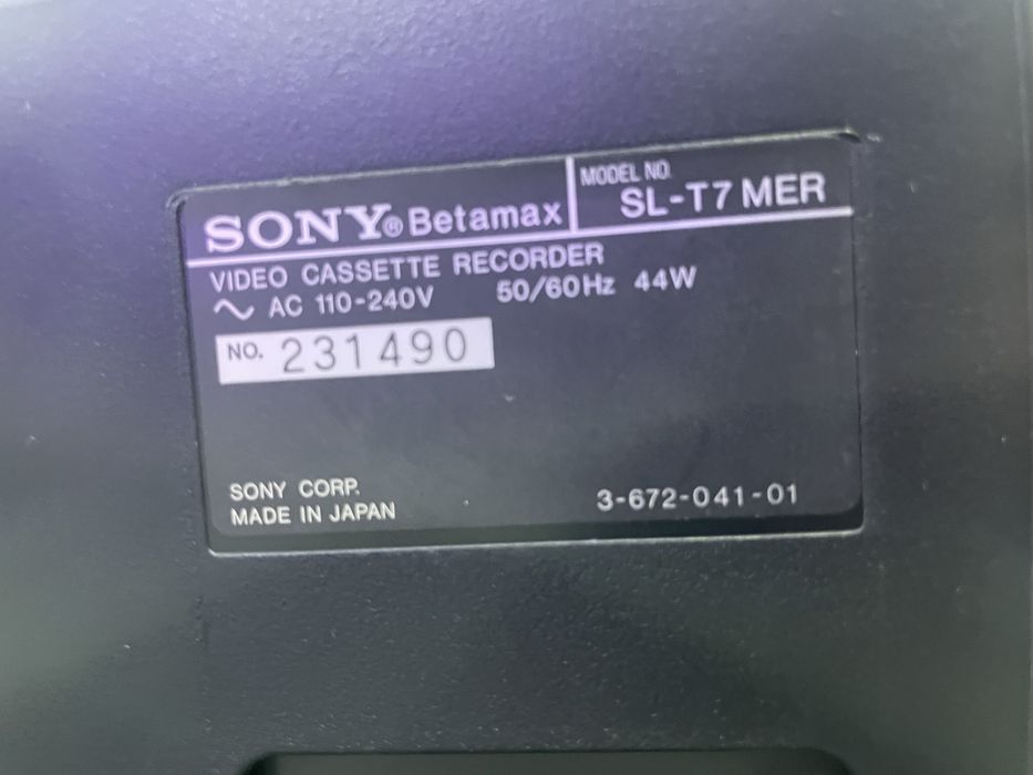 Sony betamax sl-t7mer