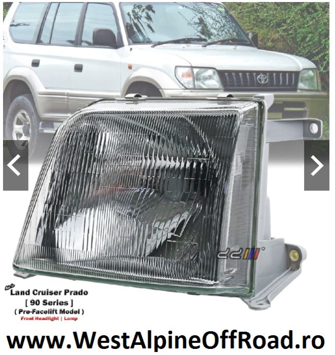 FAR fata TOYOTA Land Cruiser J90 J95 (1996-2002) -Sticla normala/clara