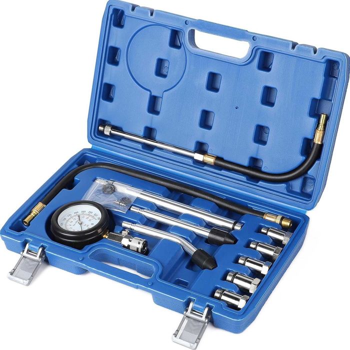 Тестер за компресия бензинови двигатели 0–300 PSI, комплект 11 ч.