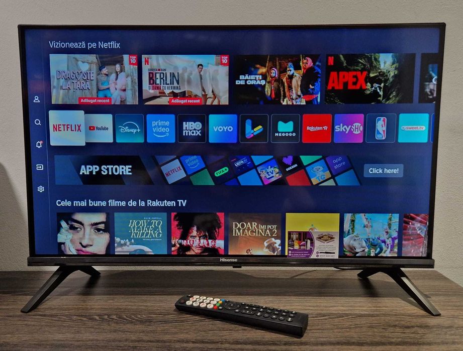 Televizor Smart TV Hisense 32A4N, 80 cm (32 inch), Model 2024 – Ca Nou cu telecomanda