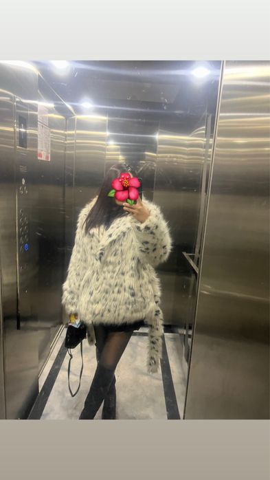 Эко шуба рисовая