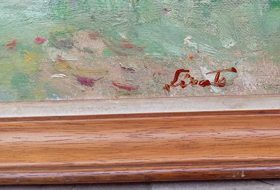 Tablou vechi - rufe la uscat - semnat Sirato