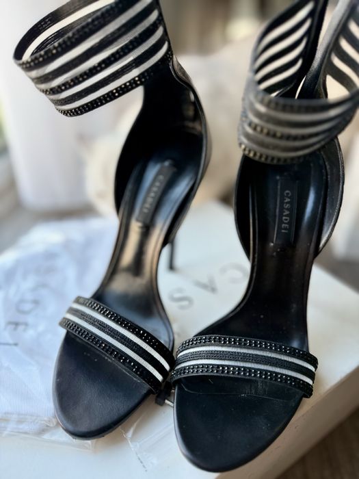 Casadei sandale cu strasuri, toc 12 cm, mărimea 38, originale