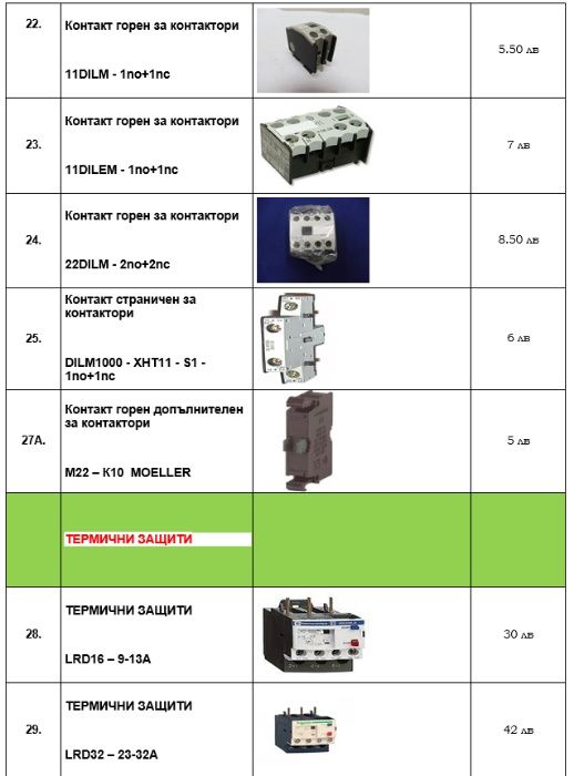 Контактор LC1D25B7– 24V AC,25A,11kW