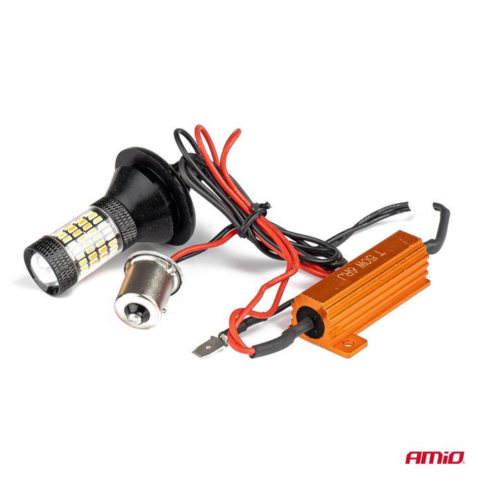 дневни led светлини 2в1 с мигач py21w canbus / канбус , ...