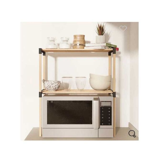 Етажерка за микровълнова, 2 нива, Кафяв