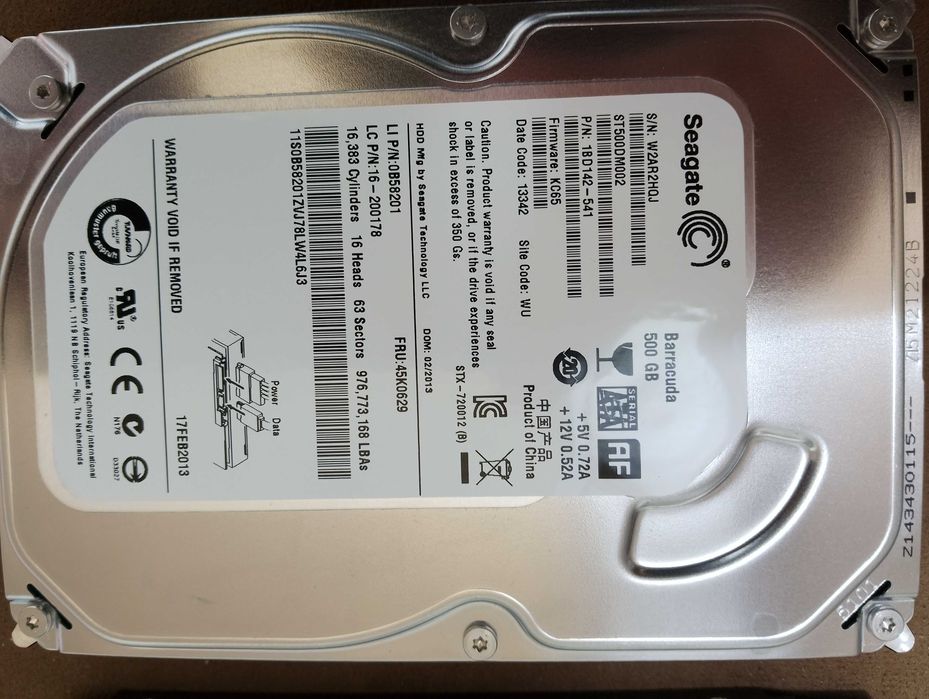 Harduri Seagate Barracuda 500 Gb, 7200rpm, 16MB cache, SATA III
