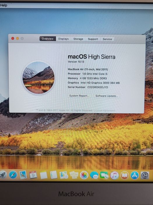 Macbook Air 2011 13"  i5, 4gb RAM, 128gb SSD, functional + incarcator