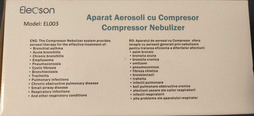 Aparat aerosoli cu compresor Elecson EL003