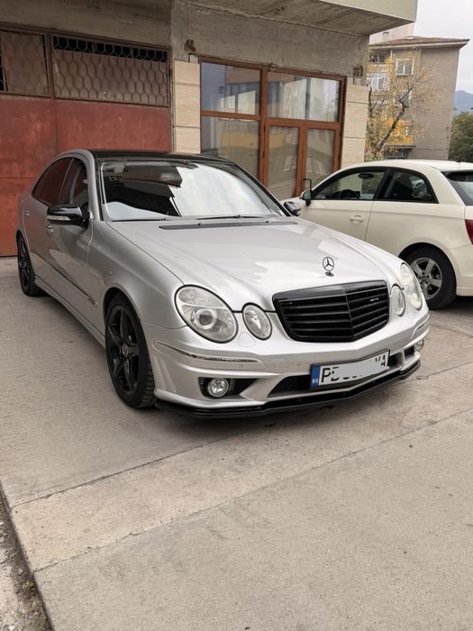 Черна решетка за Mercedes E-Class W211 Facelift (2007-2009) – Gloss Black, черен гланц w211 фейс, амг, amg