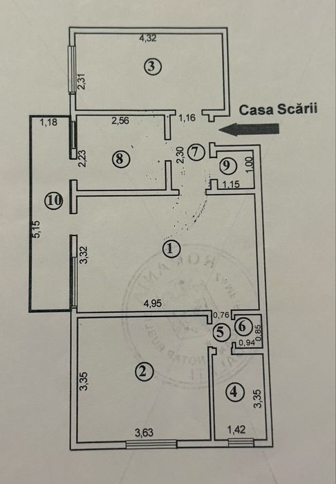 Apartament cu 3 camere in Galati, zona ultra-centrala. 67 mp mobilat.