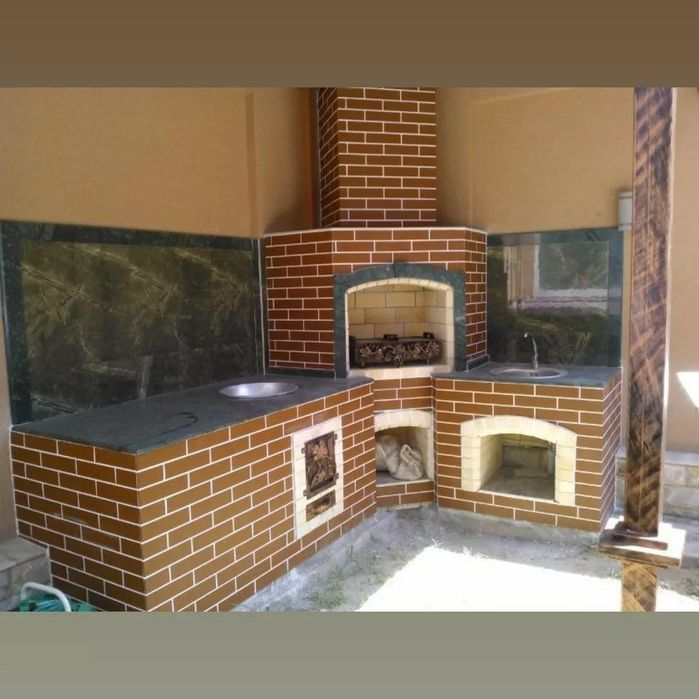 Строим камин летние кухни, барбекю, очаги, помпейские печи.