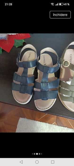 Sandale de piele CAPRICE, nr. 37,NOI