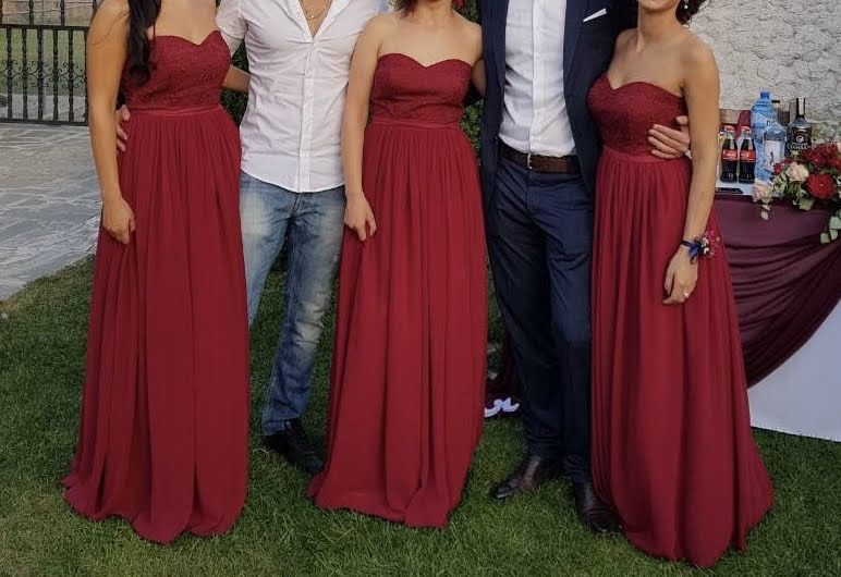 Шаферски рокли бордо