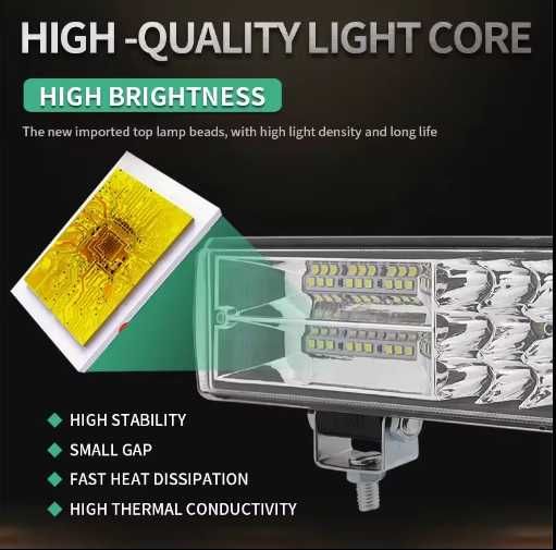 Led bar bicolor, alb galben 30 cm 12-24v