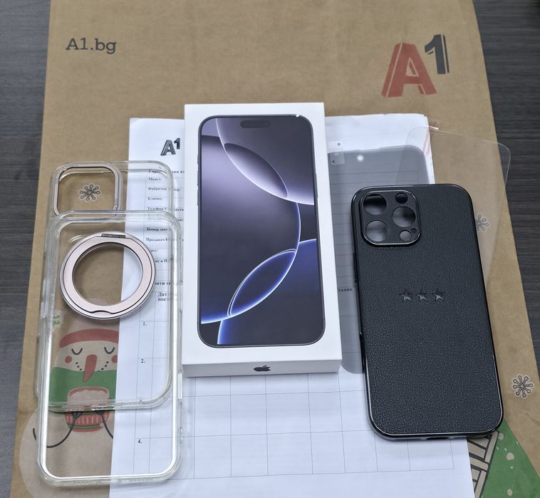КАТО НОВ 256GB iPhone 16 Pro MAX Гаранция A1 2026г. Black Titanium / Черен