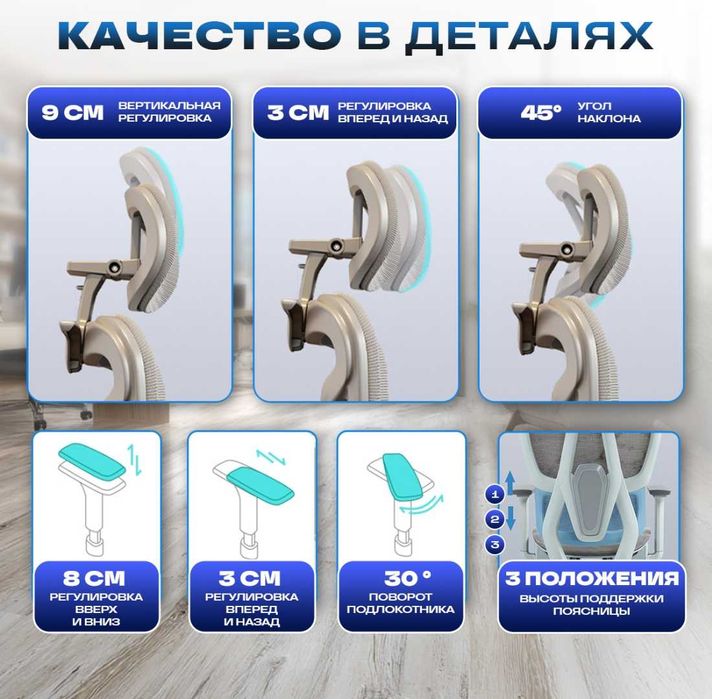 Премиум офисное кресло 5D