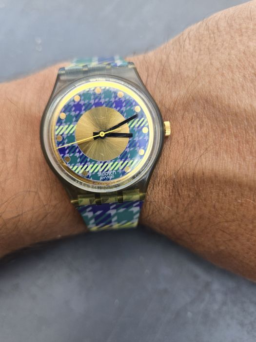 Ceas Swatch 1991 Gold Geprmetric Purple Swiss Made Watch  Men&Women Quartz