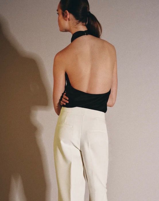 Zara потник от сатен с гол гръб S