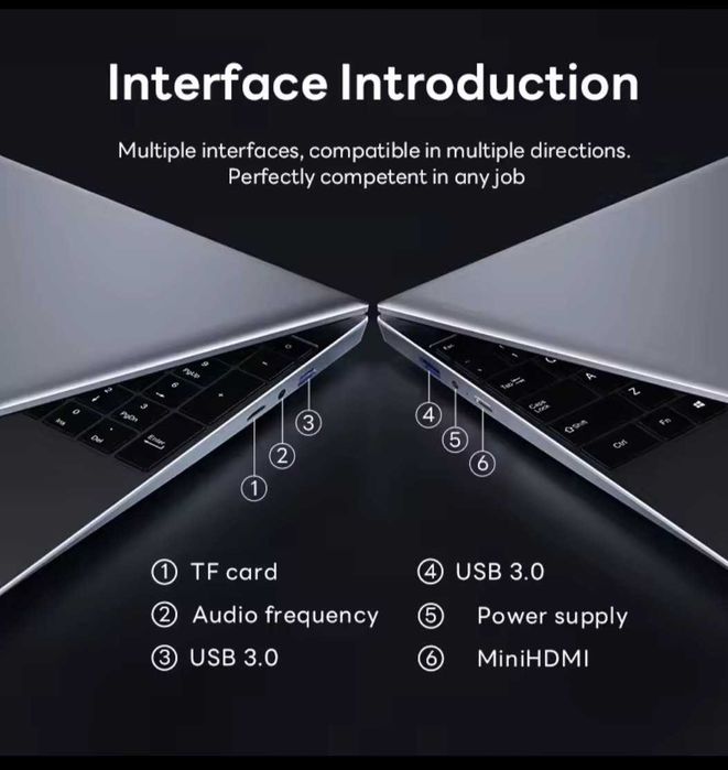 Laptop 15.6" HD, Intel Celeron N4000, 16GB RAM, max 2TB SSD