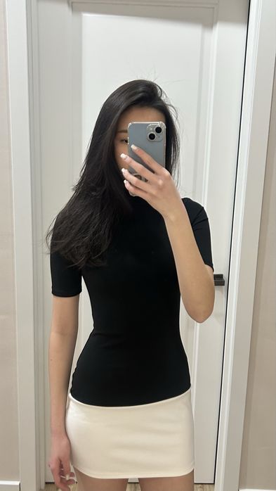 Платье мини черный/белый