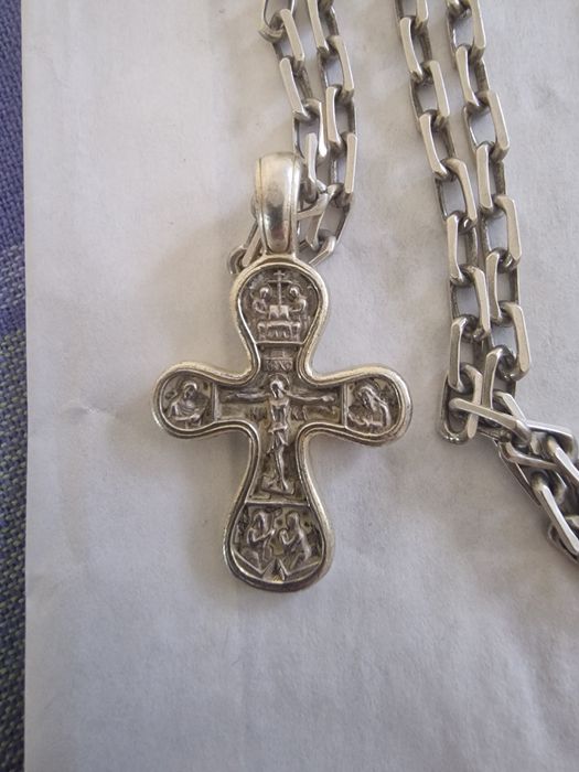 Кръст с ланец сребро