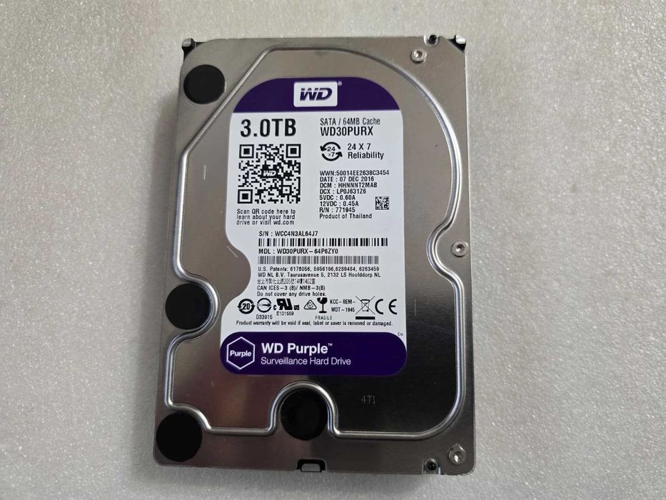 Hard disk desktop Western Digital WD Purple 3.5 3TB 64MB SATA3