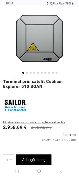 Terminal prin satelit Cobham Explorer 510 BGAN