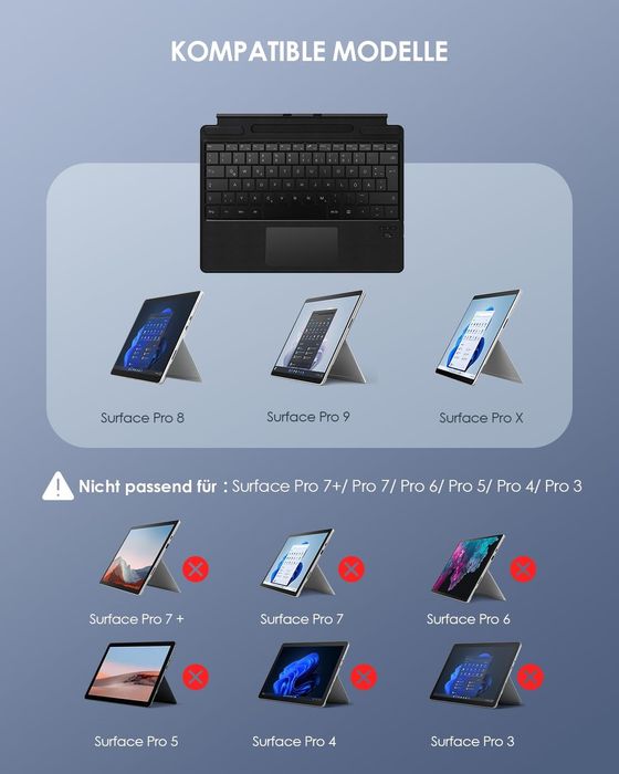 Tastatură Qulose Surface Pro – Compatibilă cu Surface Pro 8/9/X/11