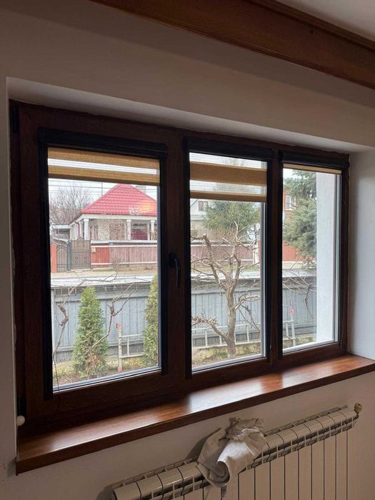 Fereastră PVC Termopan Triplu (Stejar Auriu) 175x117 cm + Accesorii