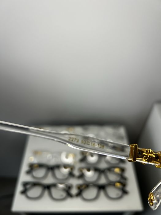 Ochelari Chrome Hearts Transparent cu Auriu Anti Blue Light