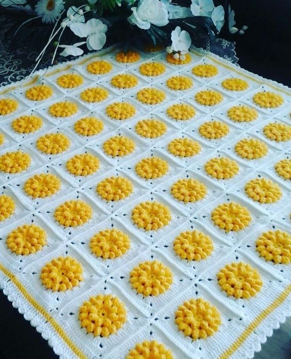 Плед-одеяло для ребёнка. Ручная вязка