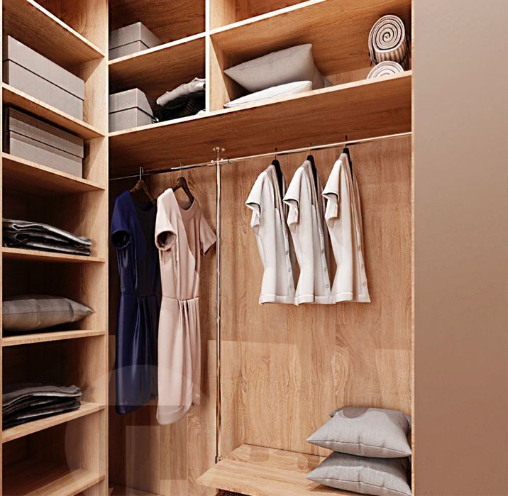 Полки для гардеробной комнаты.