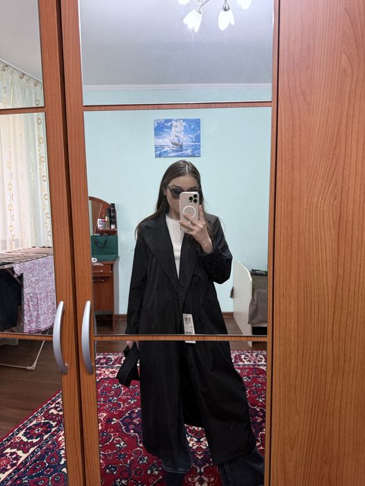 Тренч темно синий
