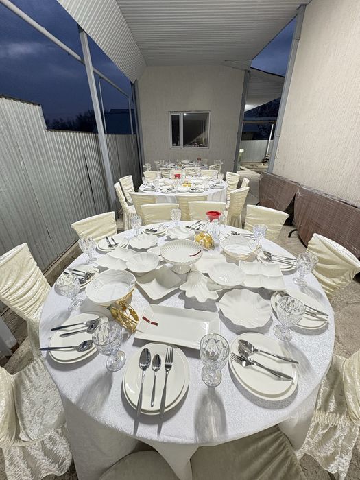 Аренда столов и посуды